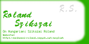 roland szikszai business card